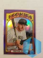 2021 Topps Heritage Purple Chrome Trevor Story #600 Colorado Rockies